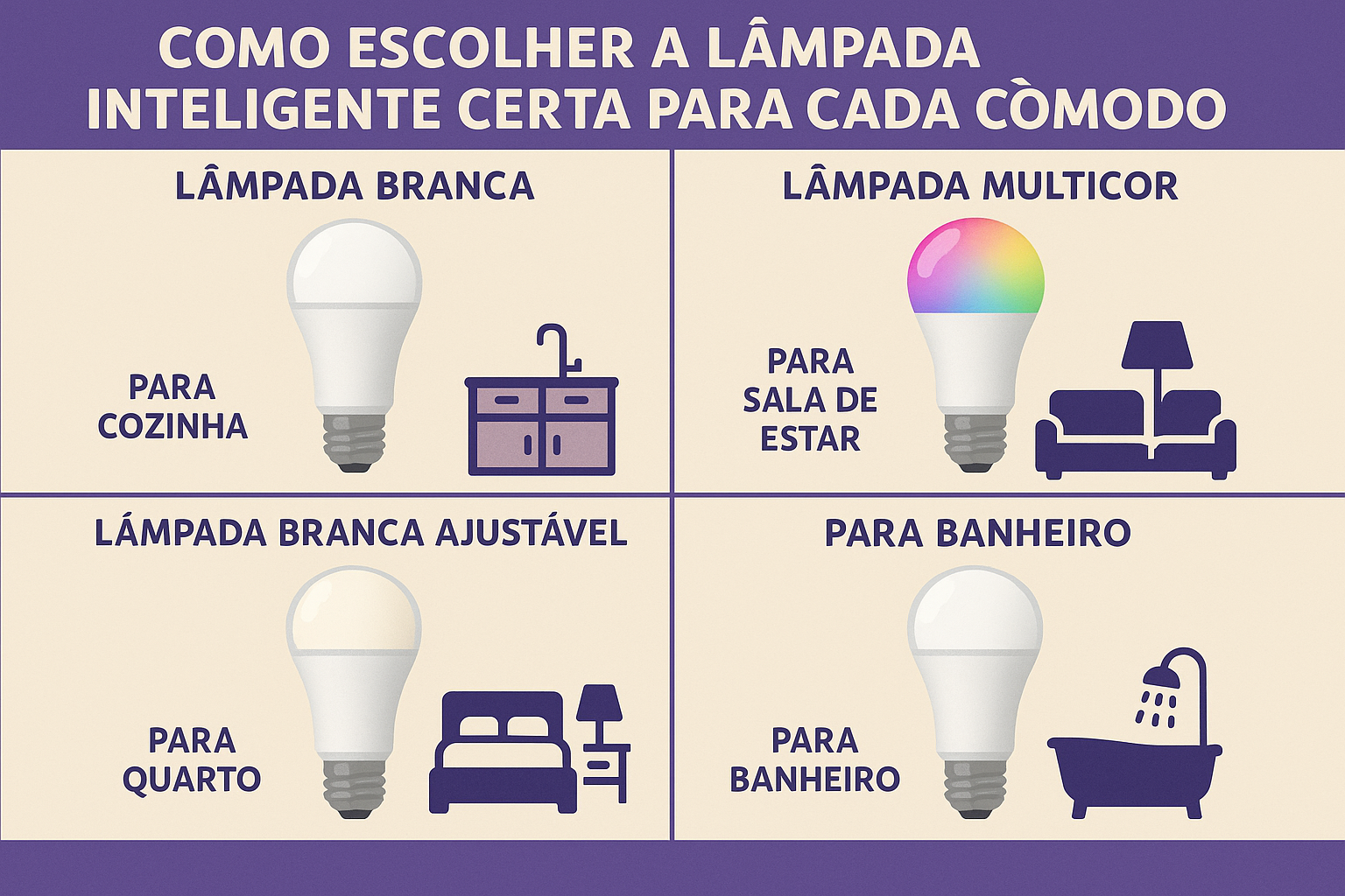 Como escolher a lâmpada inteligente certa para cada cômodo